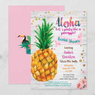 Invitation à la douche nuptiale d'ananas été tropi