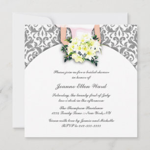 Invitation à la douche nuptiale d'argent et de jau