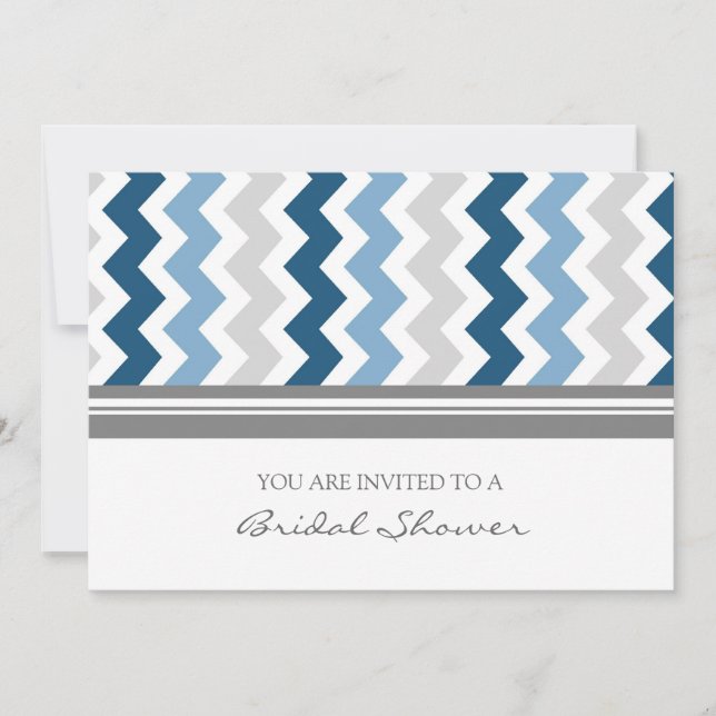 Invitation à la douche nuptiale Dark Blue Gray Che (Devant)