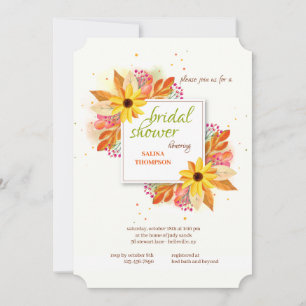 Invitation à la douche nuptiale d'automne Watercol