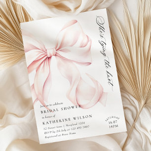 Invitation à la douche nuptiale de Bow rose modern