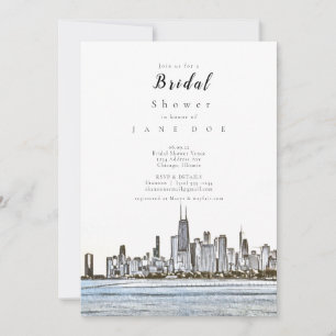 Invitation à la douche nuptiale de Chicago Skyline