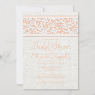 Invitation à la douche nuptiale de Coral Rustic Bu