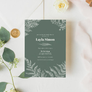 Invitation à la douche nuptiale de Fern Botanical 