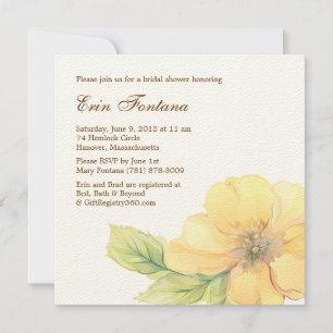 Invitation à la douche nuptiale de Florals d'aquar