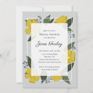 Invitation à la douche nuptiale de Florals jaunes