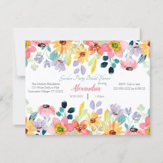 Invitation à la douche nuptiale de Garden Party