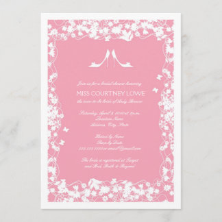 Invitation à la douche nuptiale de Heels en rose t