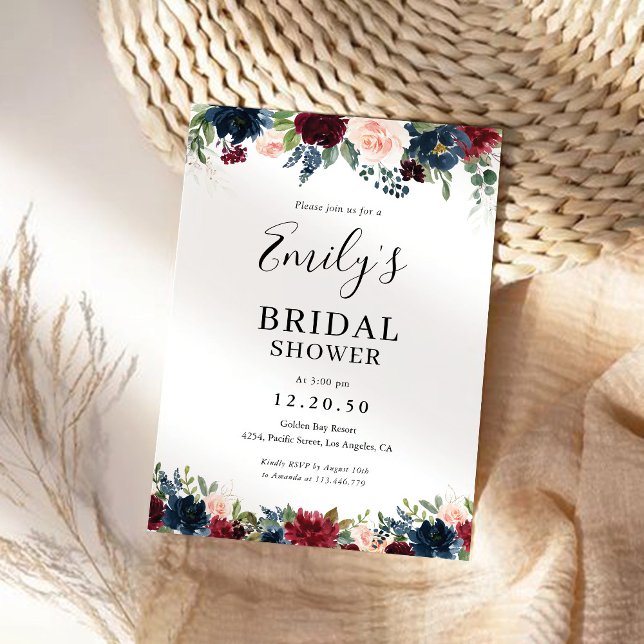 Invitation à la douche nuptiale de la Bourgogne et (Créateur téléchargé)