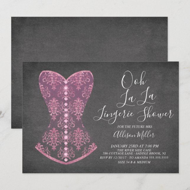 Invitation à la douche nuptiale de la corse rose (Devant / Derrière)