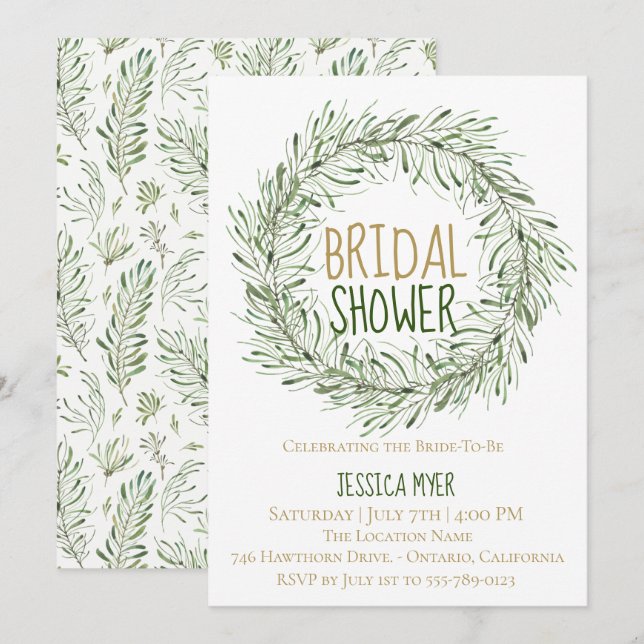 Invitation à la douche nuptiale de la forêt de Boh (Devant / Derrière)