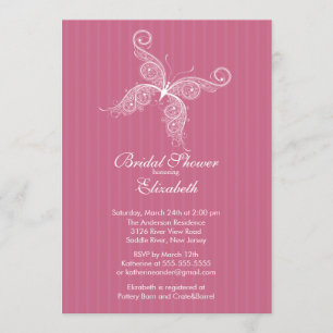 Invitation à la douche nuptiale de la papillon Hon