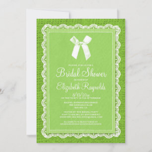 Invitation à la douche nuptiale de la région verte