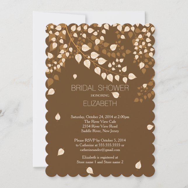 Invitation à la douche nuptiale de l'automne moder (Devant)