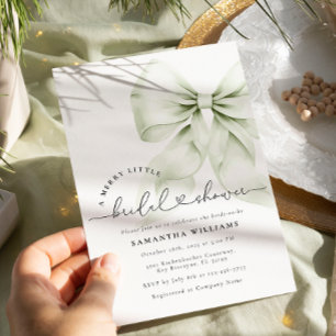 Invitation à la douche nuptiale de Noël vert