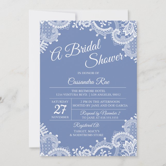 Invitation à la douche nuptiale de Periwinkle et d (Devant)