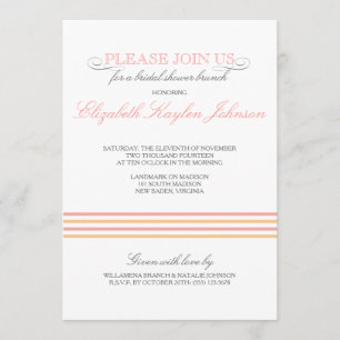 Invitation à la douche nuptiale de Preppy Stripe