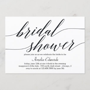 Invitation à la douche nuptiale de script moderne