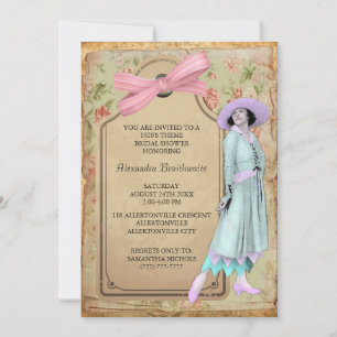 Invitation à la douche nuptiale des années 1920