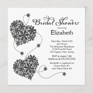 Invitation à la douche nuptiale des Coeurs de la m