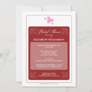 Invitation à la douche nuptiale des Coeurs floraux