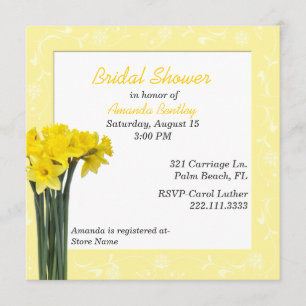 Invitation à la douche nuptiale des jonquilles jau