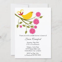 Invitation à la douche nuptiale des oiseaux chante