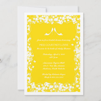 Invitation à la douche nuptiale des talons jaune v