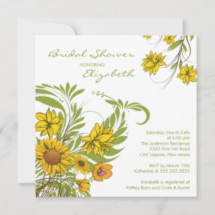 Invitation à la douche nuptiale des tournesols d'a