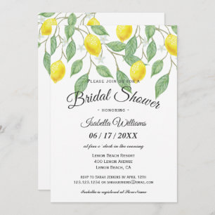Invitation à la douche nuptiale d'été Boho Lemon