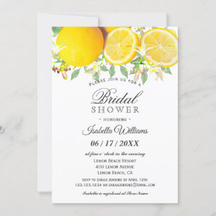 Invitation à la douche nuptiale d'été Boho Lemon