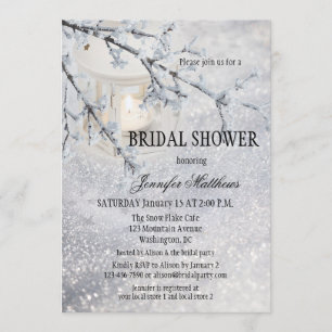 Invitation à la douche nuptiale d'hiver de neige