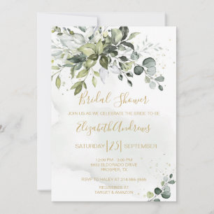 Invitation à la douche nuptiale Dusty Green Eucaly