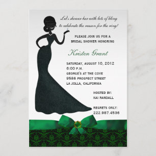 Invitation à la douche nuptiale Emerald Green Dama