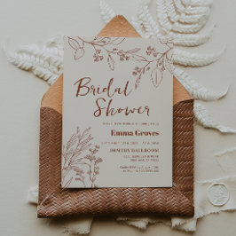 Invitation à la douche nuptiale en beige floral
