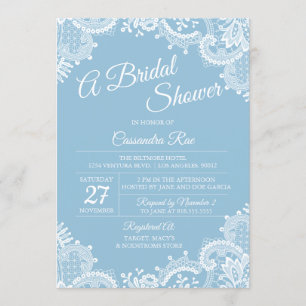 Invitation à la douche nuptiale en bleu clair et d