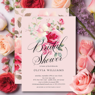 Invitation à la douche nuptiale en fleurs bleues