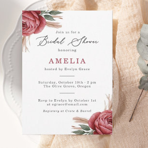 Invitation à la douche nuptiale en laiton Rose