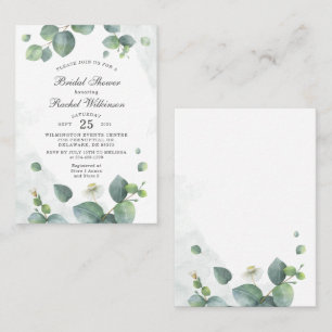 Invitation à la douche nuptiale Eucalyptus
