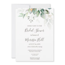 Invitation à la douche nuptiale Eucalyptus Sage El