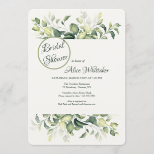 Invitation à la douche nuptiale Feuille verte