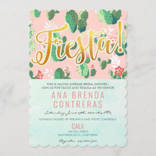 Invitation à la douche nuptiale Fiesta Cactus