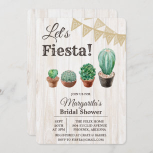Invitation à la douche nuptiale Fiesta Cactus