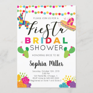 Invitation à la douche nuptiale Fiesta mexicaine