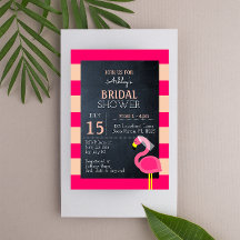 Invitation à la douche nuptiale Flamant rose rose