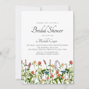 Invitation à la douche nuptiale Fleur sauvage bota