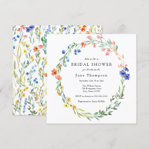 Invitation à la douche nuptiale Fleur sauvage colo