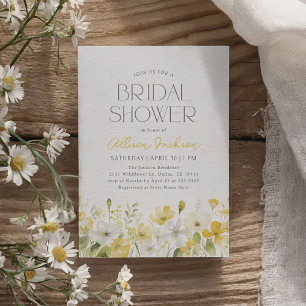 Invitation à la douche nuptiale Fleur sauvage de f
