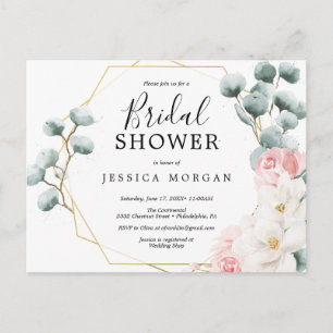 Invitation à la douche nuptiale fleurie