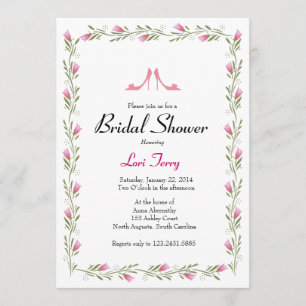 Invitation à la douche nuptiale - Fleurs et chauss